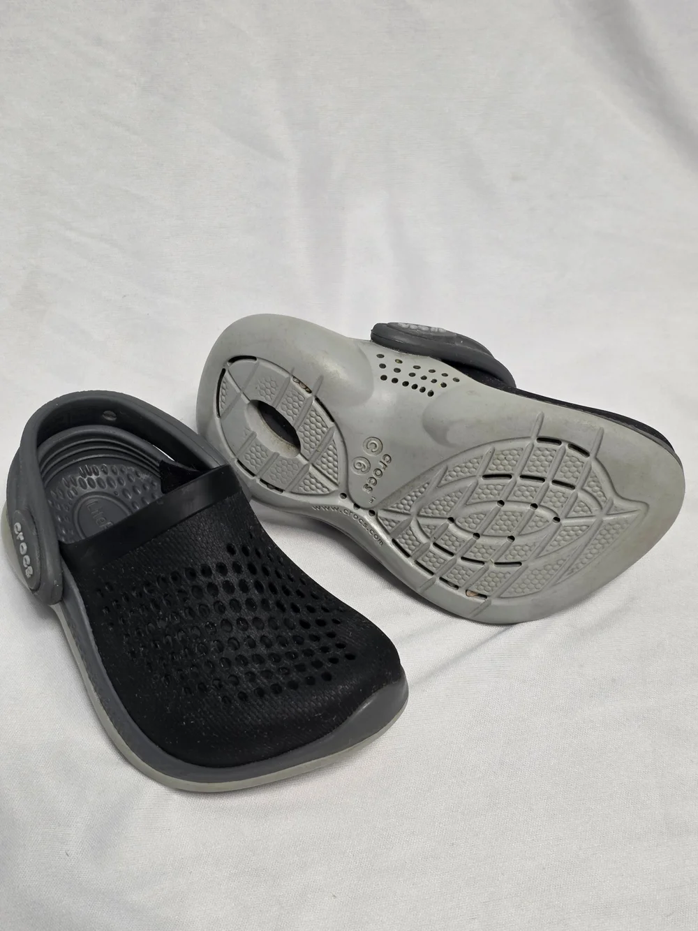 Crocs Kids' Black and Gray Comfort Clogs